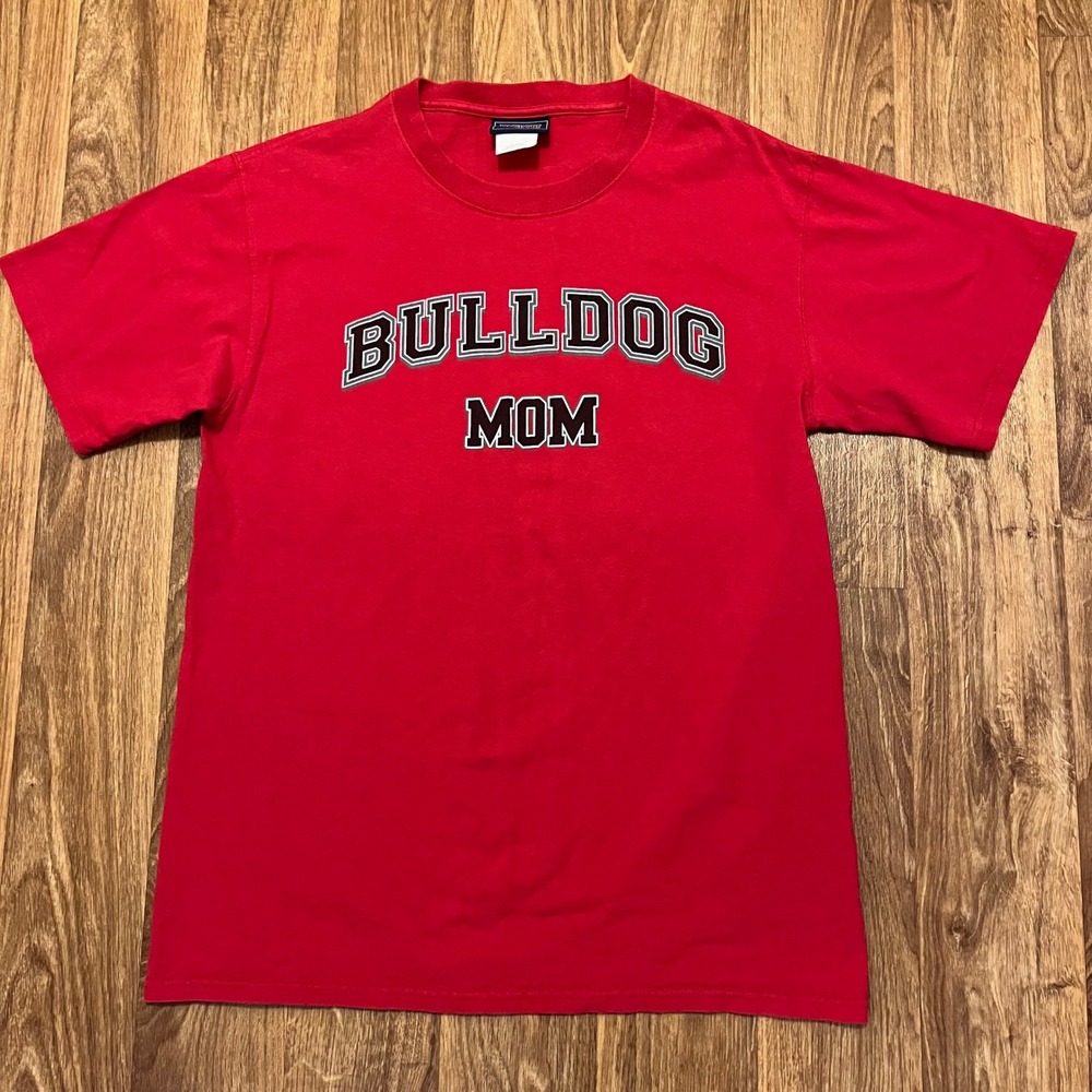 Vintage JanSport Georgia Bulldogs Mom Shirt Men Medium Red Short Sleeve Cotton